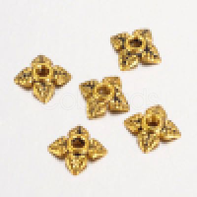 Tibetan Style Alloy Bead Caps X-TIBEB-L005-AG-01-1