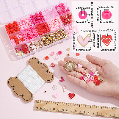 SUNNYCLUE DIY Valentine's Day Bracelet Making Kit DIY-SC0023-41-1