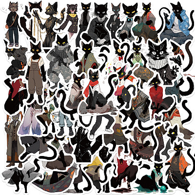 Cat Theme PVC Cartoon Sticker Labels PW-WG93669-01-1