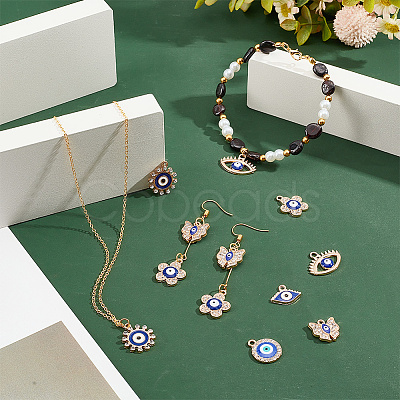 GOMAKERER 60Pcs 6 Style Alloy Enamel Pendants FIND-GO0001-06-1