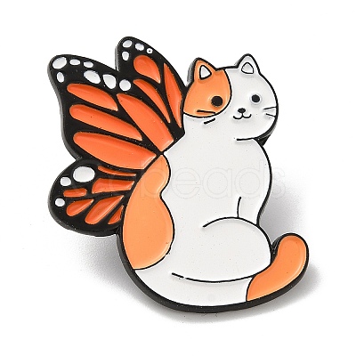 Cat with Butterfly Wing Enamel Pins JEWB-K018-04D-EB-1