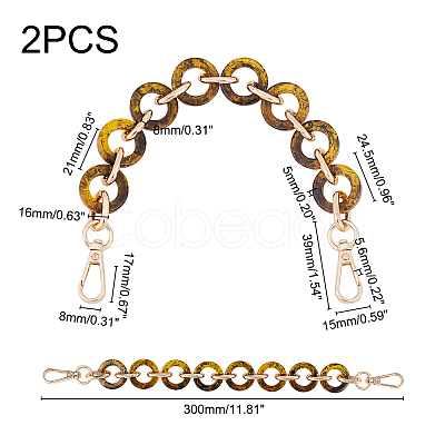 WADORN 2 Strand Round Resin Bag Handles FIND-WR0003-95B-1