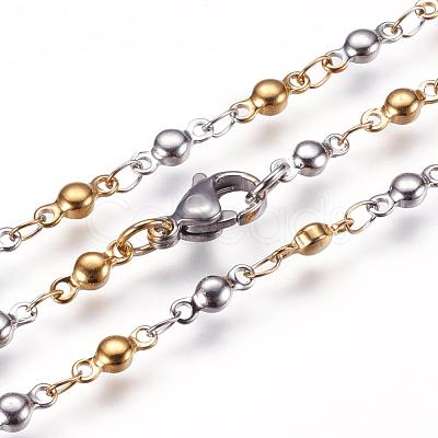 304 Stainless Steel Chain Necklaces STAS-P164-12GP-1