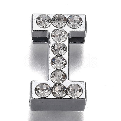 Alloy Letter Slide Charms RB-F034-01I-P-RS-1