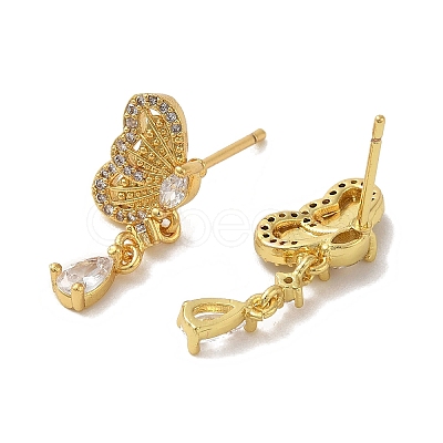 Brass Stud Earrings EJEW-R162-15B-G-1