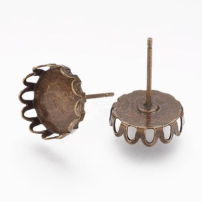 Brass Ear Studs KK-N011-AB-1