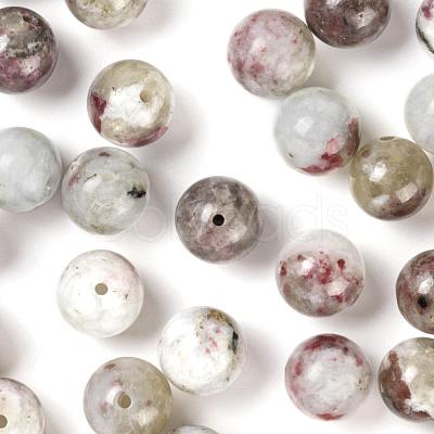 100Pcs 8mm Natural Purple Red Tourmaline Round Beads DIY-LS0002-09-1