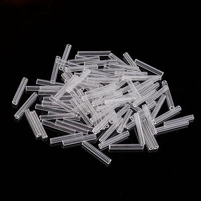 Glass Bugle Beads SEED-E001-9mm-01#-1