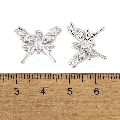 Brass Micro Pave Clear Cubic Zirconia Pendants KK-L212-03P-1