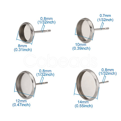 Craftdady 304 Stainless Steel Stud Earring Settings STAS-CD0001-01P-1