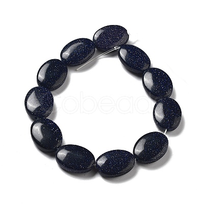 Synthetic Blue Goldstone Beads Strands G-P528-M02-01-1