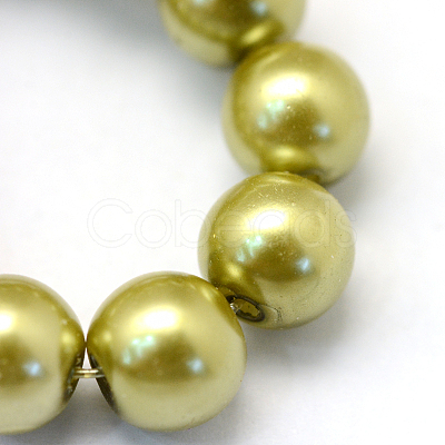 Baking Painted Pearlized Glass Pearl Round Bead Strands HY-Q330-8mm-43-1