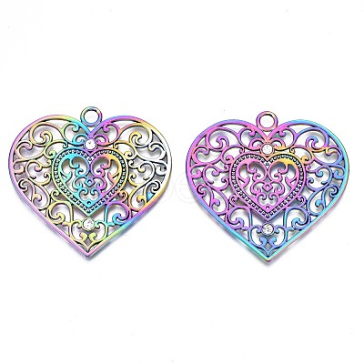 Rack Plating Rainbow Color Alloy Big Pendants PALLOY-N163-168A-1