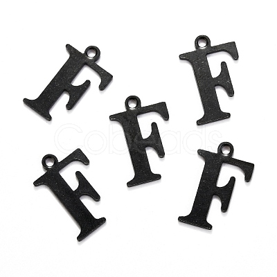 304 Stainless Steel Alphabet Charms STAS-H122-F-EB-1