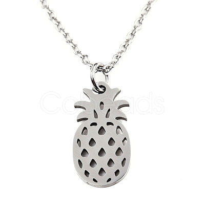 Non-Tarnish 201 Stainless Steel Pendant Necklaces NJEW-T009-JN137-40-1-1