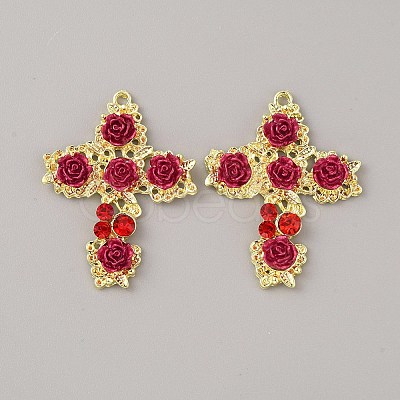 Alloy Rhinestone Pendants FIND-WH0110-438-1