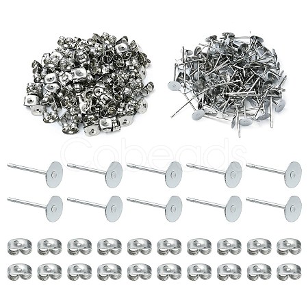 100Pcs 304 Stainless Steel Stud Earring Findings STAS-YW0001-43E-1