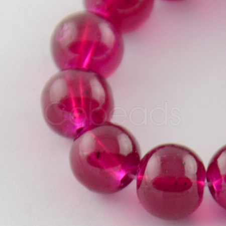 Spray Painted Transparent Glass Beads Strands DGLA-R024-8mm-02-1