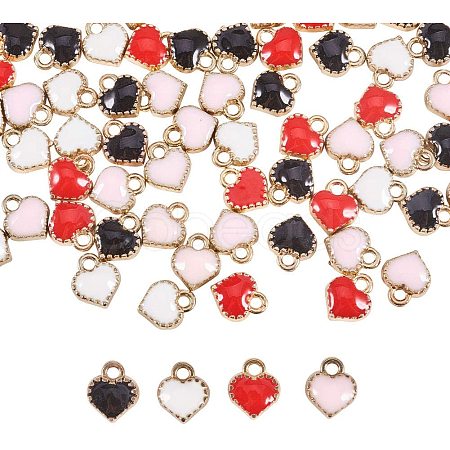 Heart Alloy Enamel Charms ENAM-PH0001-13-1