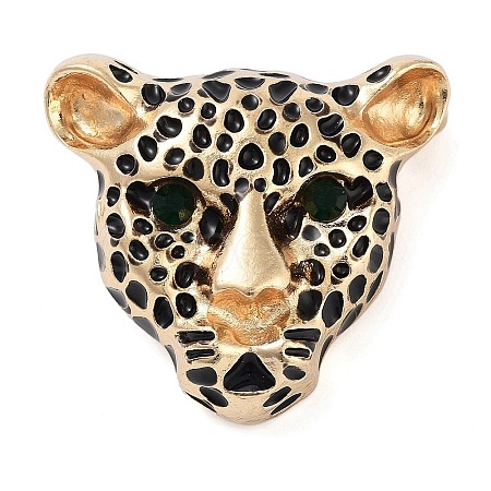 Leopard Black Enamel Pins JEWB-P042-02G-1