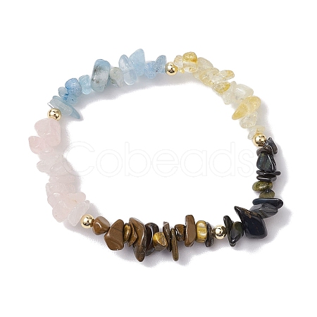 Virgo Guardian Gemstone Stretch Bracelets BJEW-JB11108-08-1