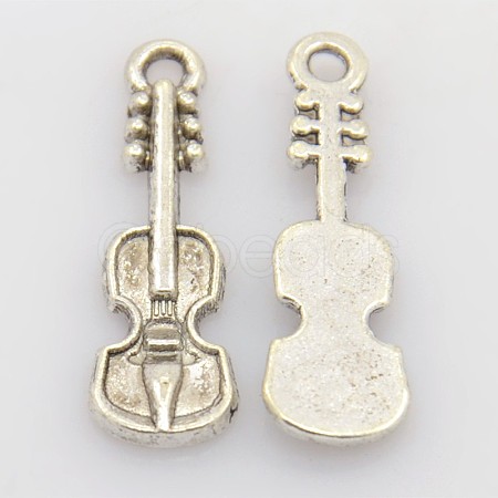 Tibetan Style Alloy Violin Pendants X-EA11011Y-1