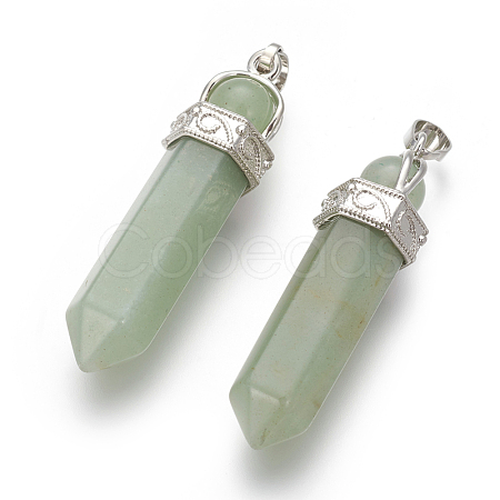 Natural Green Aventurine Pointed Pendants G-I214-H08-1