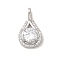 Micro Pave Clear Cubic Zirconia Pendants, Teardrop, 21.5x12x5.5mm, Hole: 2.5x4.5mm