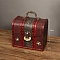 Wood Jewelry Box, with Front Clasp, for Arts Hobbies and Home Storage, Rectangle, Dark Red, 10x15x13cm