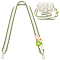 Polycotton Wide Bag Straps, with Crochet Flower & Alloy Swivel Clasp, Dark Sea Green, 102x3.75x0.2cm