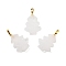 Natural Quartz Crystal Pendants, Rock Crystal Christmas Tree Charms with Rack Plating Brass Snap on Bails, Golden, 34x20x5mm, Hole: 8x5mm