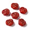 Opaque Lampwork Beads, Rose, Red, 13x8mm, Hole: 1mm, about 58~70pcs/100g