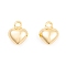 Ion Plating(IP) Brass Pendants, Heart Charms, Real 18K Gold Plated, 12.5x10x6mm, Hole: 2mm