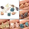 Raw Rough Natural Mixed Gemstone Pendants, Nuggets Charms with Golden Plated Copper Wire Wrapped, 18~30x12~22mm