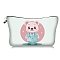 Cartoon Doctor Bear Print Polyester Cosmetic Zipper Pouches, Waterproof Clutch Bag, Toilet Bag for Women, Azure, 21x18x13.5cm