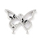 Rack Plating Alloy Enamel Pendants, Cadmium Free & Nickel Free & Lead Free, Butterfly Charm, Platinum, 17x21x3mm, Hole: 1.8mm