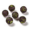 Handmade Frosted Lampwork Beads, Round, Coconut Brown, 11.5~12.5mm, Hole: 2~2.5mm