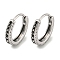 316 Surgical Stainless Steel Hoop Earrings, Ring, Antique Silver, 14x3mm