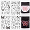 64 Patterns Non-woven Fabrics Water-soluble Embroidery Aid Drawing Sketch, Rectangle, Butterfly, 297x210mmm, 4 sheets/set