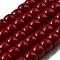 Opaque Glass Beads Strands, Barrel, FireBrick, 8x6mm, Hole: 1.6mm, about 61~62pcs/strand, 14.84''~15.16''(37.7~38.5cm)