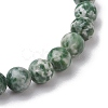 Natural Green Spot Jasper Round Beaded Stretch Bracelets for Women Men BJEW-JB11369-4