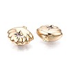 Brass Micro Pave Clear Cubic Zirconia Charms KK-Q764-004-2