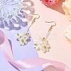 Brass with ABS Imitation Pearl Earrings for Women EJEW-JE05928-2