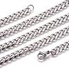 304 Stainless Steel Cuban Link Chain Necklaces NJEW-L159-02A-P-2