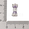 Rack Plating Brass Micro Pave Clear Cubic Zirconia Screw Clasps KK-S384-25P-03-3