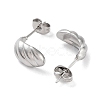 304 Stainless Steel Croissant Ear Studs for Women EJEW-P234-02P-2