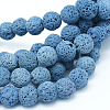 Natural Lava Rock Round Bead Strands G-I124-8mm-11-4