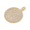 Brass Micro Pave Clear Cubic Zirconia Pendants X-KK-Z075-12G-2