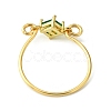Glass Rhombus Finger Ring RJEW-JR00589-3