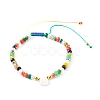 Electroplate Glass Nylon Thread Braided Bead Bracelets for Mom and Daughter BJEW-JB06359-03-2